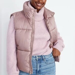 NWOT Old Navy Frost Free Puffer Vest Rose Pink Size XS